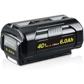 6.0Ah OP4040 Replacement for Ryobi 40V Battery Compatible with Ryobi Battery OP4040 OP40401 OP4026 OP40261 OP4050 OP40201 OP40601 40V Cordless Tools