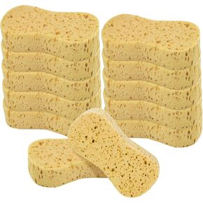 Individually Wrapped Sponges,12 Pack Car Cleaning Large Sponges, All Purpose Sponges for Cleaning, Easy Grip Thick Foam Scrubber, Giant Bone Sponge for Kitchen, Household Cleaning (Dark Pink)