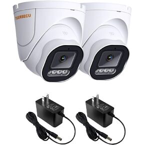 TIGERSECU 5MP Wide Angle Dome Security Camera Bundle 2-Pack