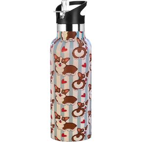Pickleball Gifts,Pickle Water Bottle with Straw Lid Insulated Stainless Steel Travel Mugs for Sport Gym Outdoor 20oz