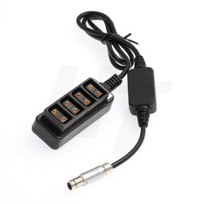 HT 12V RS 3 Pin to 4 Port D-tap Power Splitter Distribution Adapter Cable for Sony Venice Alexa Camera, 3-pin to 4X Female P-tap 60cm