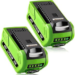 Munikind 【2Pack 40V 6.0Ah Replacemet Battery for Greenworks 40V Battery 6.0Ah 29472 29462 29252 20202 22262 Compatible with GreenWorks Battery Lithium G-MAX 40 Volt Cordless Chainsaw Tools (Green)