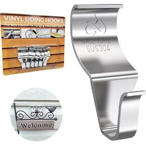 NACETURE Vinyl Siding Hooks 20 Pack Heavy Duty Siding Clips Vinyl Siding Hanger for Hanging on Patio, No Hole Need Command Outdoor Hook Hang to Decor Wreath Things for Horizontal Vinyl Siding