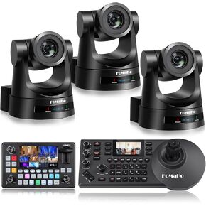FoMaKo PTZ Camera HDMI 30x Optical Zoom HDMI PTZ Camera (3pcs) +KC601 Pro Video Mixer Switcher+ KC608 Pro PTZ Controller (BH302 + KC601+FMK30SDI)