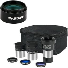 SVBONY 0.5X Focal Reducer Bundle with SV233 7PCS Telescope Accessory Kit, 6mm 17mm Eyepiece, 2X Barlow Lens Moon Filter ND4 Filter 82A Color Filter, for Astronomical Observations
