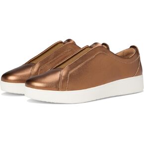 FitFlop Women's Rally Elastic Metallic Leather Slip-on Sneakers