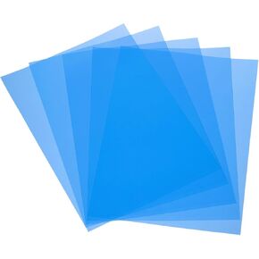 MECCANIXITY 5 Pcs Colored Plastic Sheets, A4 Transparent Amber Film Color Correction Gel Light Filter Waterproof 11.7 x 8.3" Sheet for DIY Crafts,LED Lighting,Photo (Blue)