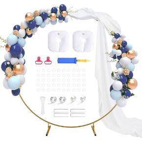 EMART 7.2ft Round Backdrop Stand, Circle Metal Balloon Ring Arch Stand Decorations Frame for Wedding Party Baby Shower - Gold