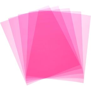 MECCANIXITY 5 Pcs Colored Plastic Sheets, A2 Transparent Amber Film Color Correction Gel Light Filter Waterproof 23.4 x 16.5" Sheet for DIY Crafts,LED Lighting,Photo (Pink)