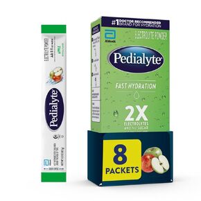 Pedialyte Fast Hydration Electrolyte Powder Packets, Fruit Punch, Hydration Drink, 8 Single-Serving Powder Packets