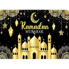 Ramadan Mubarak Backdrop Ramadan Mubarak Wall Decorations for Home 6x4ft F175