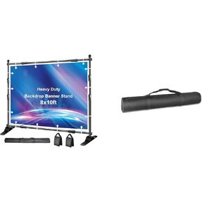 FUDESY 8x10ft Backdrop Banner Stand with 38.6in Tripod Carrying Case Bag