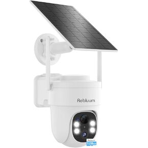 Security Camera Outdoor Wireless, 5MP Solar Camera Outdoor Wireless, Battery Powered 360°PTZ Camera with 128GB SD Card