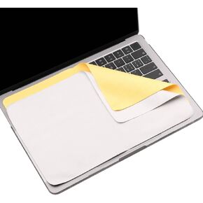 2 Pack Microfiber Liner Cleaning Cloth with Screen Keyboard Imprint Protection for MacBook Pro/AIR 13" 14" 2018-2025, Keyboard Protector Compatible MacBook Air 13/MacBook Pro 14 (M4-M1)-Grey+Yellow