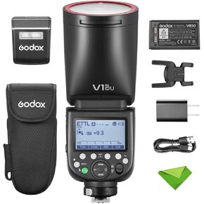 Godox V1 V1Pro C Flash for Canon Camera TTL Speedlight, 1/8000 HSS 500 Full Power Flashes, 1.3s Recycle Time, 2.4G Wireless with External Flash SU-1 for Canon EOS Cameras (Godox V1ProC USA Version)