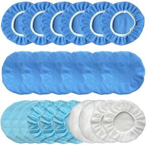 IOSUA 5-6 Inch Buffing Pads 22 Pieces Buffer Pads Car Polisher Bonnet Cover for Orbital Polishing Pads Microfiber