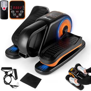 Under Desk Elliptical Machine, Elliptical Training Machine w/Remote Control & 12 Adjustable Speeds, Fully Assembled Seated Pedal Exerciser, Noiseless Ellipse Leg Exerciser