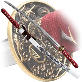 Handmade Katana,Japanese Samurai Sword Katana,1040/1060/1095 Damascus Steel,T10 High Carbon Steel Clay Tempered,Full Tang