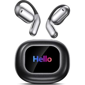 Wireless Earbuds Bluetooth 5.3 Headphones with Digital Display Charging Case Touch Control in-Ear Earphones with Built-in Microphone IPX7 Waterproof Stereo Earphones for Running Walking Workout White