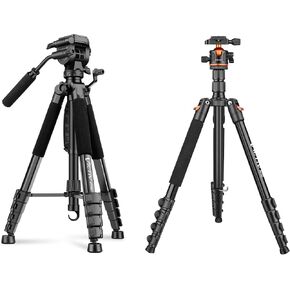 VICTIV DSLR Camera Tripod Monopod, Aluminum Compact Camera Stand Tripod Heavy Duty, Professional Photography Tripod for Travel, 360° Ball Head Tripod for Spotting Scope Telescope Binoculars