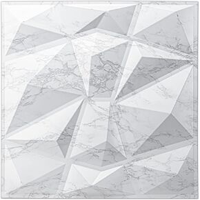 Art3d 19.7"x19.7" (Pack Of 12) Wall Panel 3D Pyramid, White
