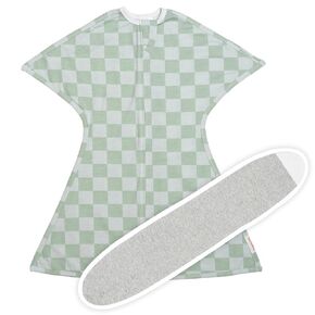 SleepingBaby Zipadee-Zip Transition Swaddle (Sea Green/Blue, Medium for 6-12 Months) and Snuggle Strap (Grey, One Size) - Wearable Baby Blanket and Accessory - Polyester, Spandex