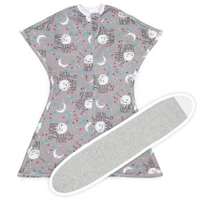 SleepingBaby Zipadee-Zip Transition Swaddle (Goodnight Moon, Medium for 6-12 Months) and Snuggle Strap (Grey, One Size) - Wearable Baby Blanket and Accessory - Polyester, Spandex