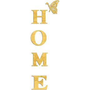 Acrylic Home Letters Wall Decor Mirror Stickers with 2 Butterfly for Living Room Bedroom Wall Decoration Overall Layout Size 100 X 51cm (39.3 X 20.04 inches) Approx.. (Golden)