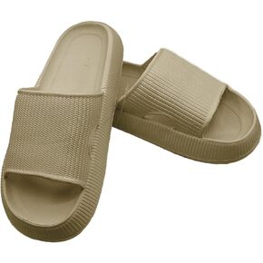 Slides Pillow Slippers for Women and Men Non Slip Quick Drying Shower Slides Bathroom Sandals | Thick Sole | Anti-Slip Cloud Slippers Lightweight Spa Open Toe Shower Sandals | Indoor & Outdoor