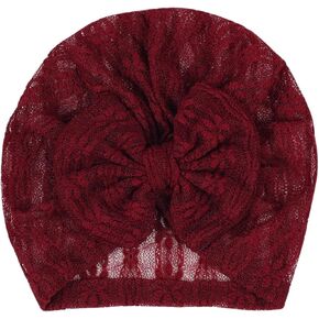 Baby Newborn Lace Turban Hat Infant Toddler Head Wrap Cap Solid Color Breathable Hair Accessories Kids Girl Beanie