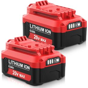 Dosctt 6000mAh Lithium ion 20V CMCB206 Battery Compatible with Craftsman V20 Volt Battery CMCB206 CMCB204 CMCB204-2 CMCB209 CMCB202 CMCB202-2(Red)