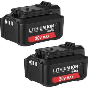 DOSCTT 6000MAH الليثيوم أيون 20V CMCB206 بطارية متوافقة مع CRAFTSMAN V20 VOLT بطارية CMCB206 CMCB204 CMCB204-2 CMCB209 CMCB202 CMCB202-2 (أحمر)