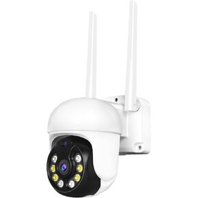 EVERSECU Outdoor WiFi PTZ Camera 1080P Waterproof AI Smart Human Detection Color Night Vision Cloud&SD Card Storage Security Camera