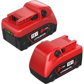 تم ترقية 2Pack 9.0AH بديل لـ Milwaukee M18 بطارية متوافقة مع M18 Milwaukee بطارية 48-11-1852 48-11-1850 48-11-1840 48-11-1890 48-11-111828