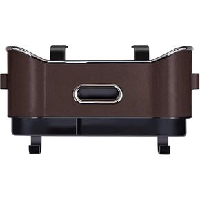 Multifunctional Car Seat Back Storage Box with 2 Sturdy Drink Cup Holders and Tissue Box Feature, Universal Fit for Various Car Seats (Brown)