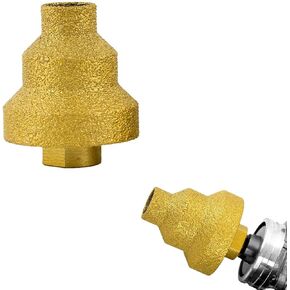 Diamond Beveling Chamfer Bits for Tile, Marble, Glass, Granite, Ceramic, Drill Bit for Woodworking, Countersink Drill Bit for Enlarging, Shaping, Trimming Existing Holes(2 PACK Silver)