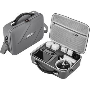 Portable Case for DJI Flip Fly More Combo,DJI Drone PU Leather Shoulder Bag Can Organizes Flip Drone,RC2/RC-N3 Remote,7 Original Batteries,Charging Hub,65W Charger,Drone Accessories[CASE ONLY]