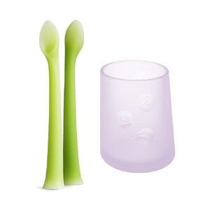 Olababy Feeding Spoon + Olababy First Cup (Lilac, 2 oz)