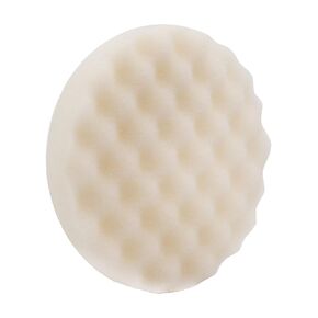 LAUCO White Foam Waffle Buffing Pad – Single Sided - Final Buff Polish Wax - Hook & Loop – 8" inch (203.2 mm)