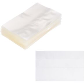 PATIKIL 55x87mm PVC Perforated Shrink Bands, 200Pcs Heat Shrink Seal Wrap Fit for 30ml Essential Oil Bottles Jars Cans Tins Fit for 2-2.2inch Cap Diameter, Clear