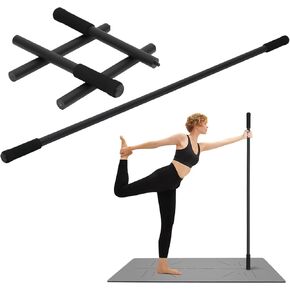 Yoga Stick Sturdy Steel 5ft, Exercise Stick with Non-Slip Ends, Adjustable Stretch Stick for Mobility, Exercise Dowel for Physical Therapy, Balance Pole and Yoga Bar for Posture Correction