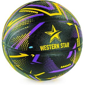 Western Star Basketball Official Size & Weight Size 7 29.5" - 5 Popular Team Colors - Control and Responsive - Outdoor Basketball - Durable &Attractive Design