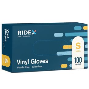 Ridex Disposable Gloves Latex-Free Clear Vinyl Gloves [100-Count] Powder-Free All-Purpose Gloves, Dispenser Box Gloves 100 Pieces - Size Medium Glove Medical