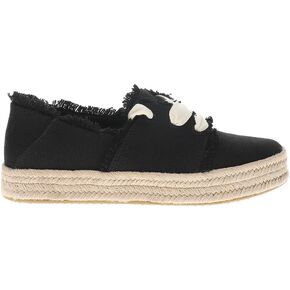 TOMS Womens Carolina Lace Up Espadrille Sneakers Shoes Casual - Black