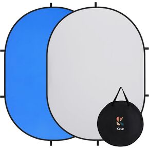 Kate Collapsible Backdrop Self Tape Backdrop Audition Backdrop Pop up Backdrop for Headshot Photography,Video Conference,Live Streaming(5'x6.5',1.5x2m,White/Gray)