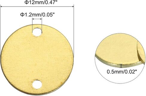 MECCANIXITY 20pcs Brass Round Stamping Blank DIY Label Tags 18mm/0.71inch for Craft, Pendant Decoration, 1.4mm/0.055inch Double Hole, Yellow in Saudi Arabia