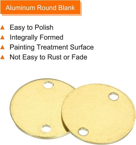 MECCANIXITY 20pcs Brass Round Stamping Blank DIY Label Tags 18mm/0.71inch for Craft, Pendant Decoration, 1.4mm/0.055inch Double Hole, Yellow in Saudi Arabia