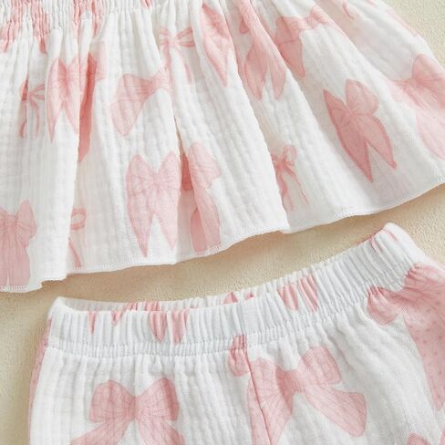 Little Kids Girl Summer Outfit Sleeveless Tied Flower Print Cami Tank Tops Elastic Pants Toddler 2Pcs Clothes Set in Saudi Arabia
