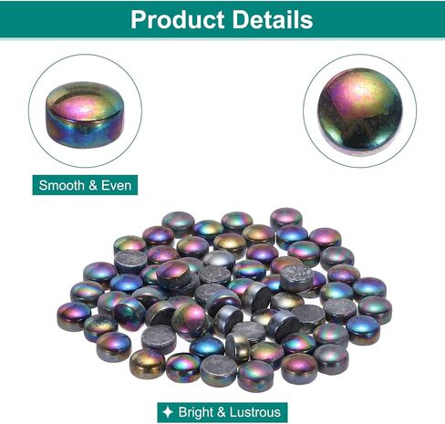 MECCANIXITY Ceramics Beads,70pcs Flat Ceramics Gemstone Black Iridescent 0.23lbs (0.47-0.87") Ceramics Marbles Pebbles for Vase Fillers Aquarium Decor DIY Craft in Saudi Arabia