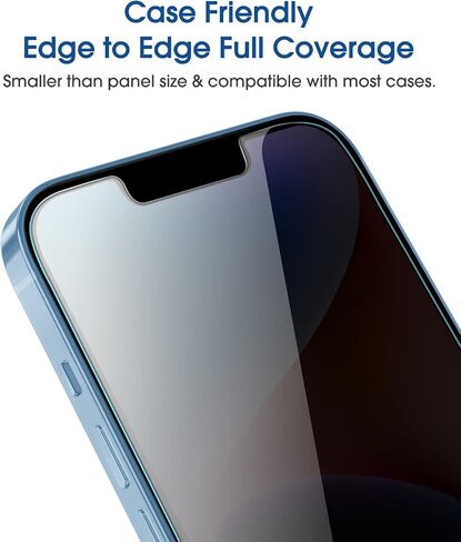 amFilm OneTouch لهاتف iPhone 14 Plus (6.7 بوصة 2022) وiPhone 13 Pro Max 6.7 بوصة واقي شاشة من الزجاج المقوى للخصوصية - مع مجموعة سهلة التركيب، حافظة تغطية كاملة صديقة (عبوتان) in Kuwait